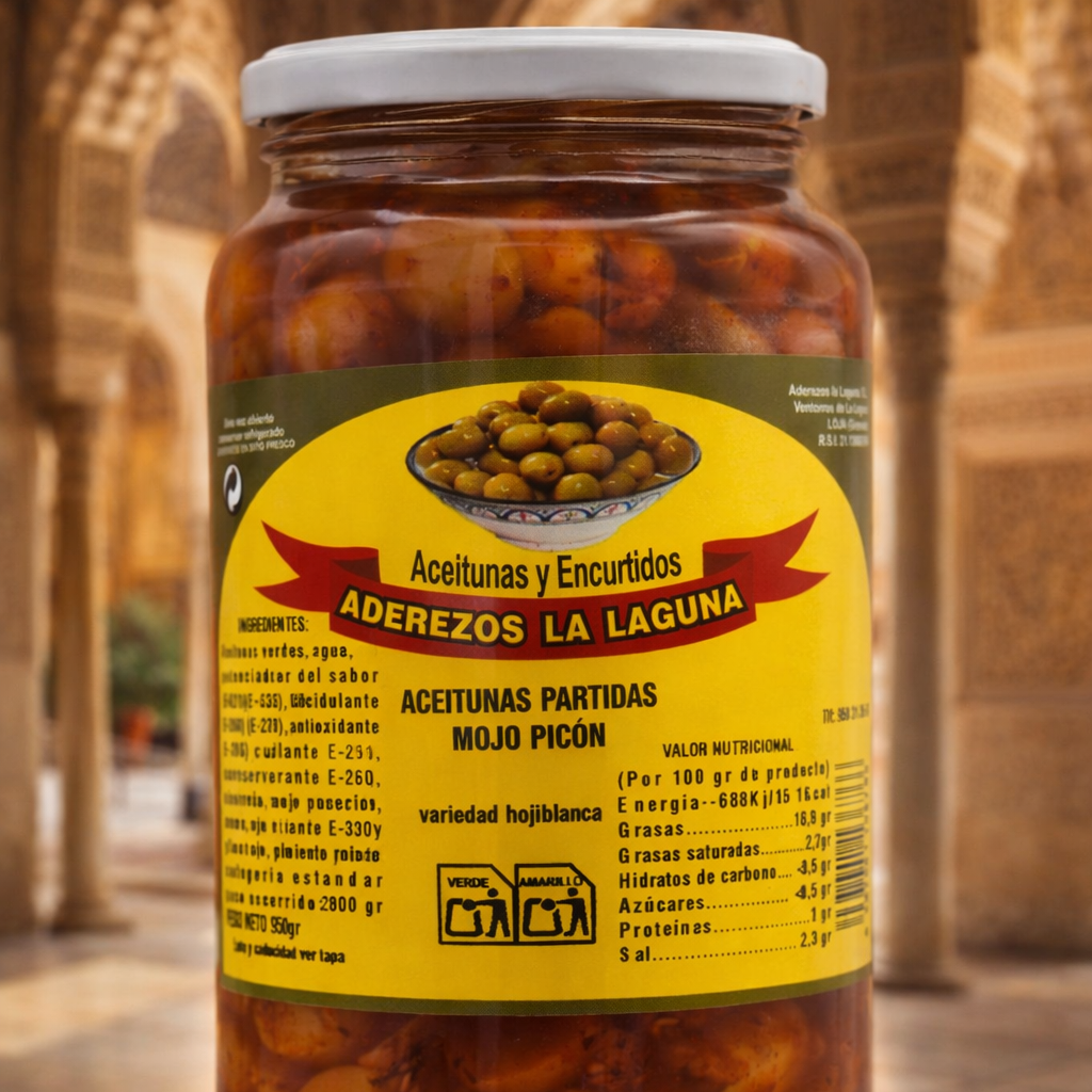 Aceitunas partidas mojo picón